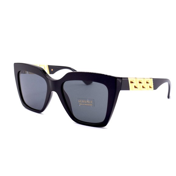 NEW VERSACE VE4418 GB1/87 BLACK DARK GREY LENS AUTHENTIC SUNGLASSES - Picture 5 of 9